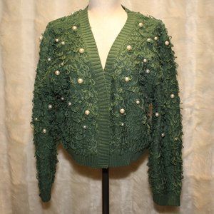 Mighty Fine Loop/Pearl Green Cardigan Sweater NWT